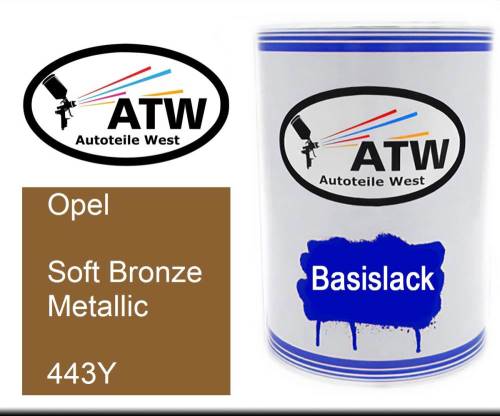 Opel, Soft Bronze Metallic, 443Y: 500ml Lackdose, von ATW Autoteile West.